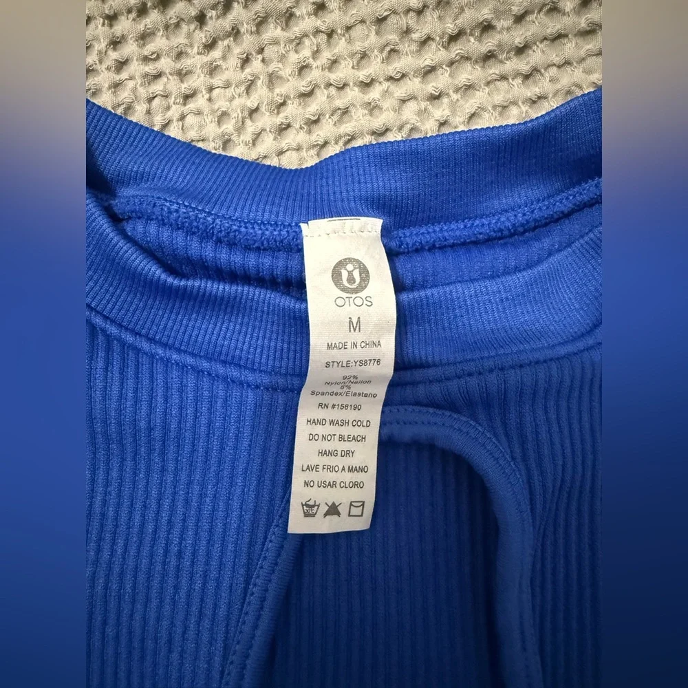 {OTOS} Blue Ribbed Sports Bra - Picture 3 of 5